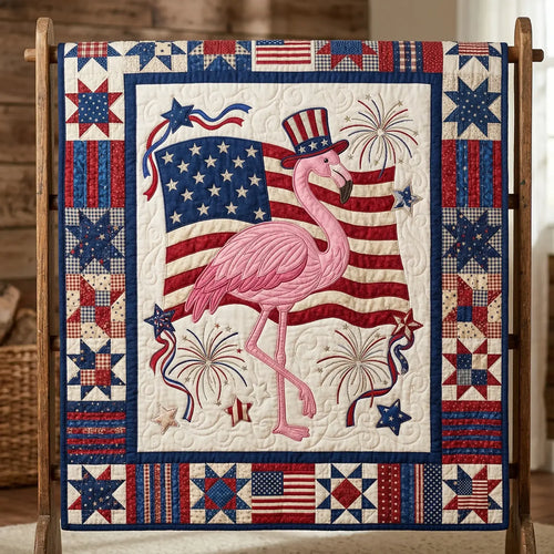 Flamingo American Quilt Blanket