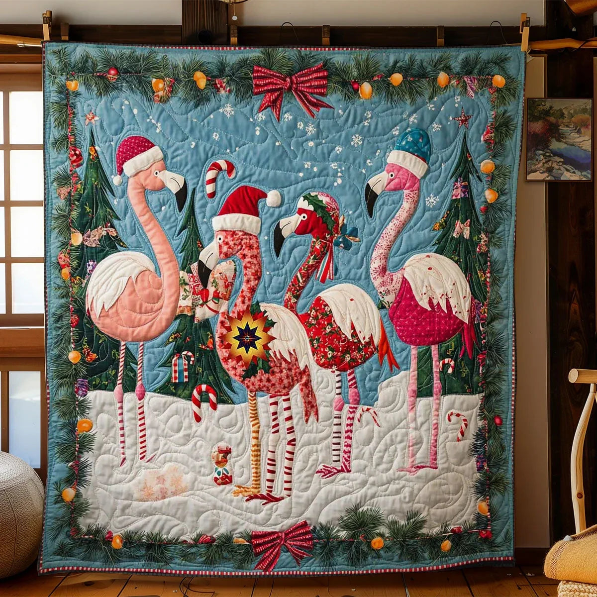 Flamingo Wonderland Quilt Blanket