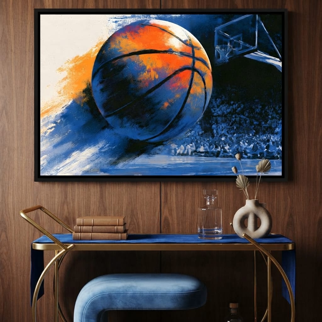 Flight of the Basketball Canvas Wall Art