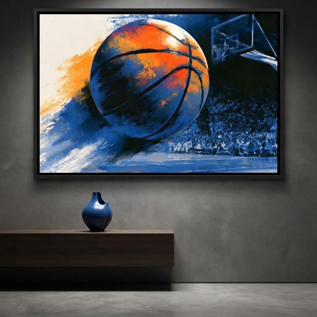 Flight of the Basketball Canvas Wall Art