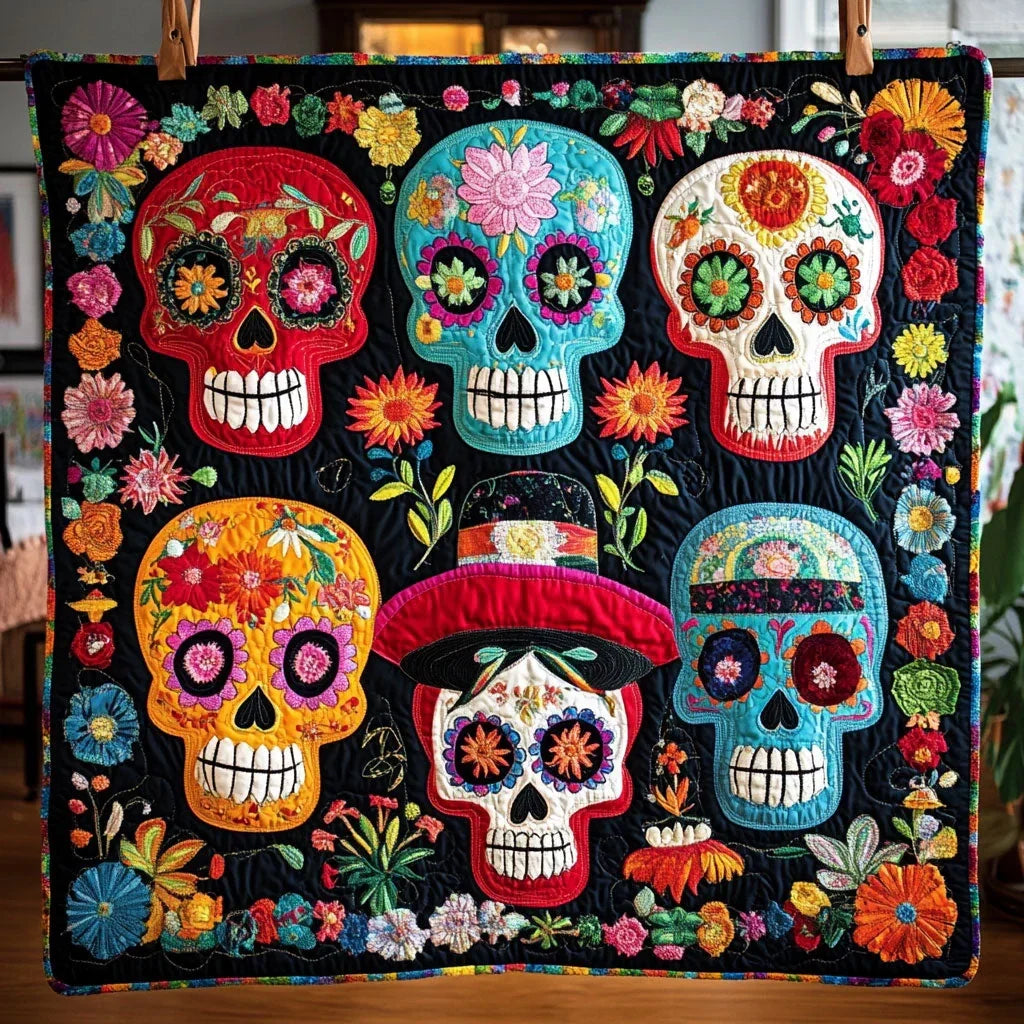 Flor Y Espiritu Quilt Blanket