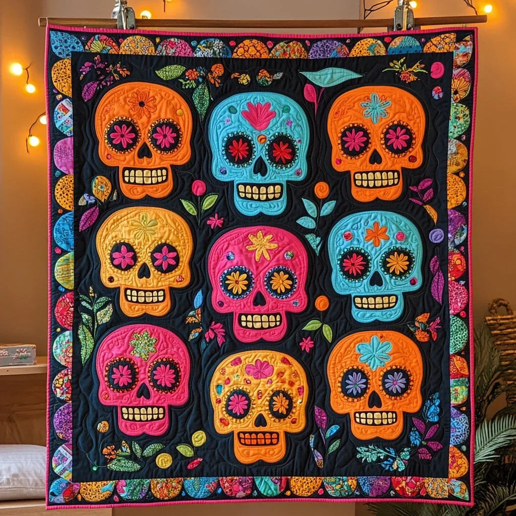 Flor Y Espiritu Quilt Blanket