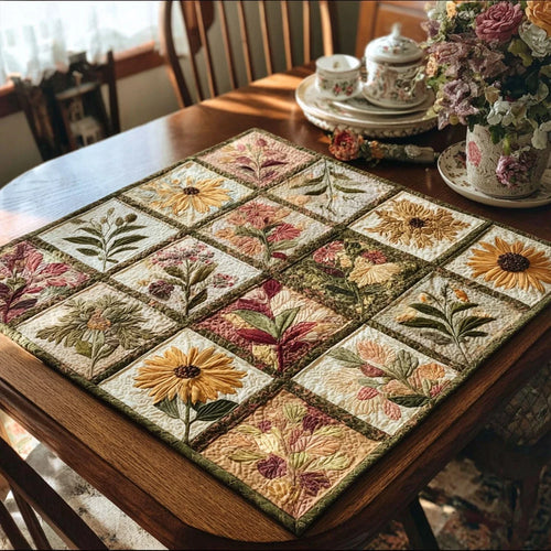Flora Drift Quilted Table Topper