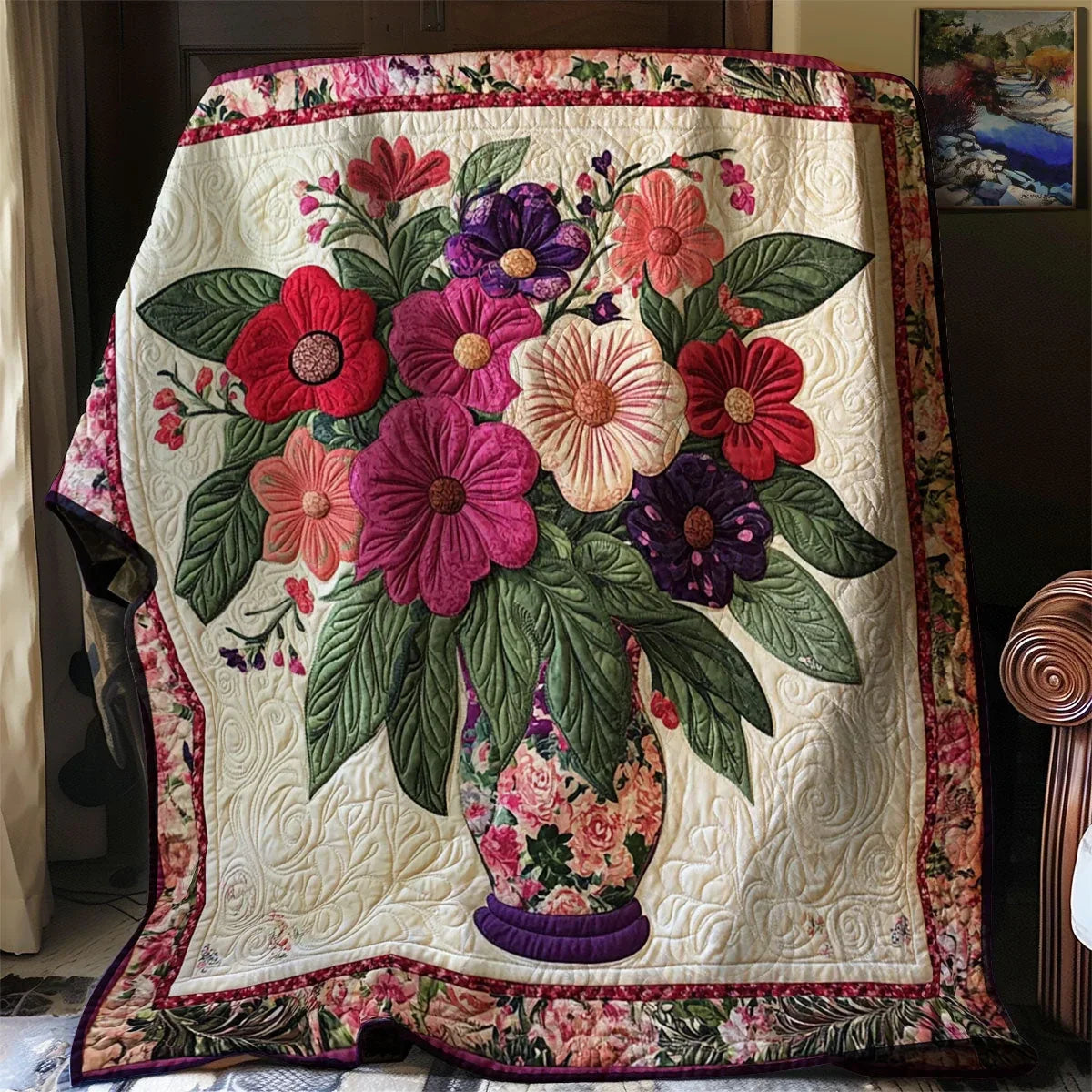Floral Bouquet Quilt Blanket