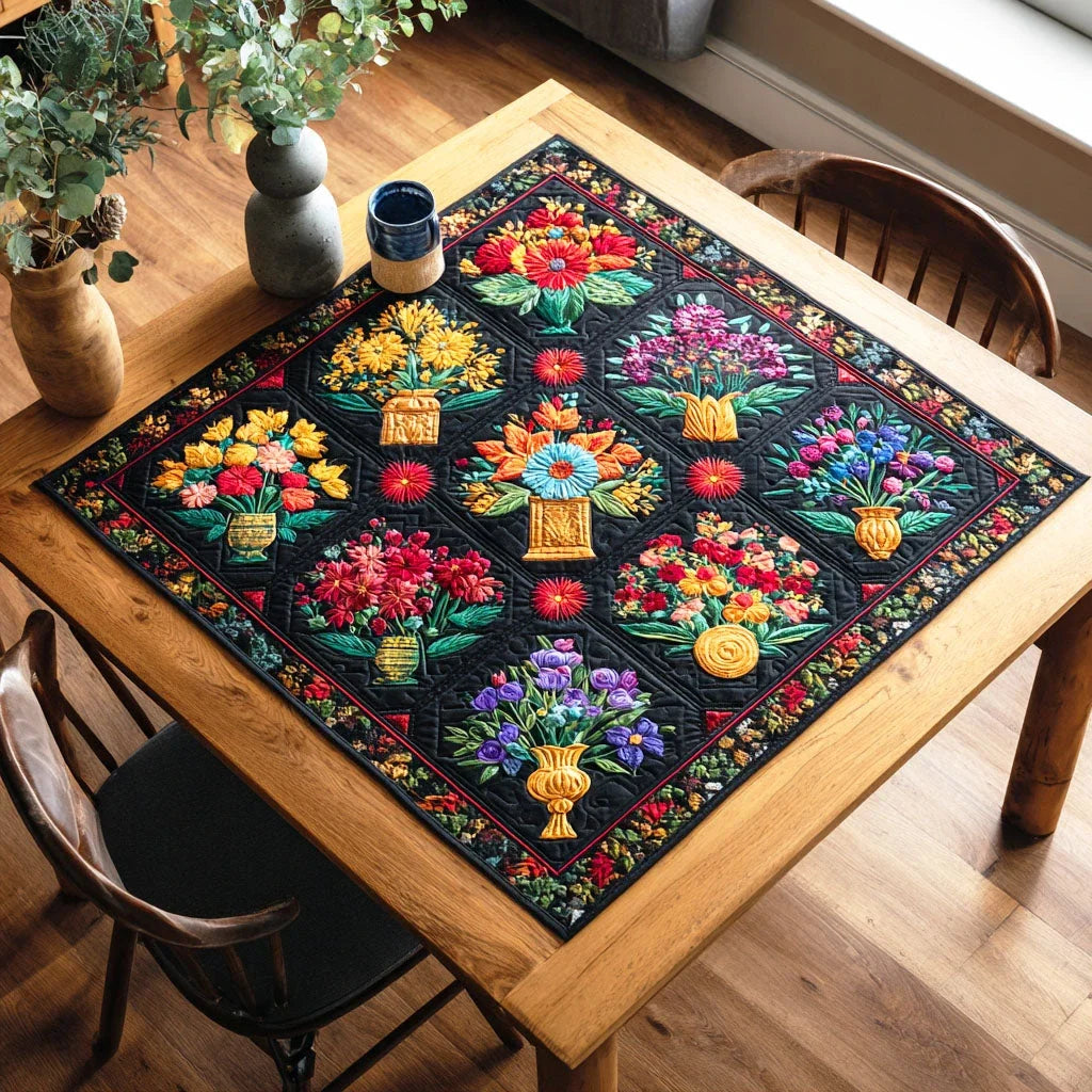 Floral Breeze Dance Quilted Table Topper