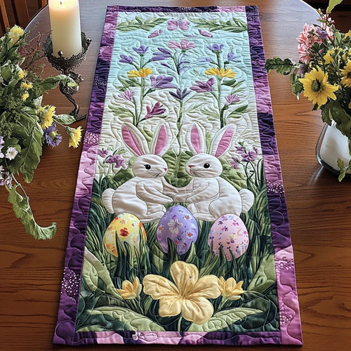 Floral Bunny Quilted Table Runner