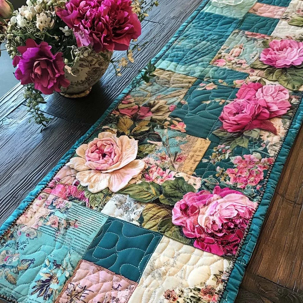 Floral Charm Quilted Table Runner