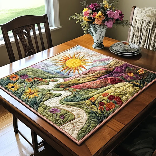 Floral Dawn Quilted Table Topper