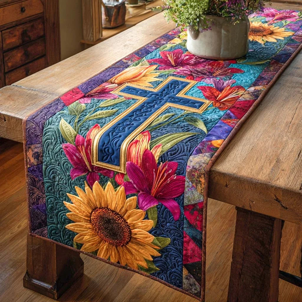 Floral Faith Quilted Table Runner
