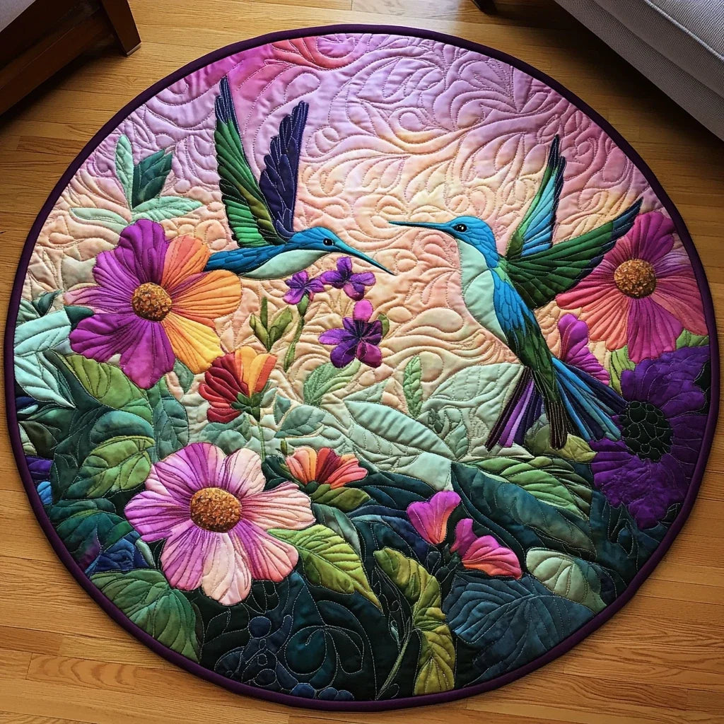 Floral Flutter Quilted Round Mat