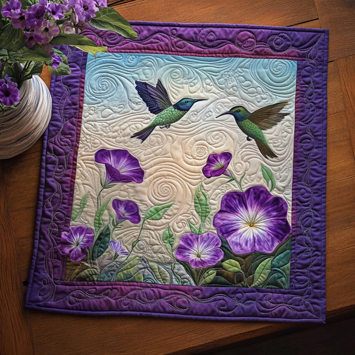 Floral Glider Quilted Table Topper