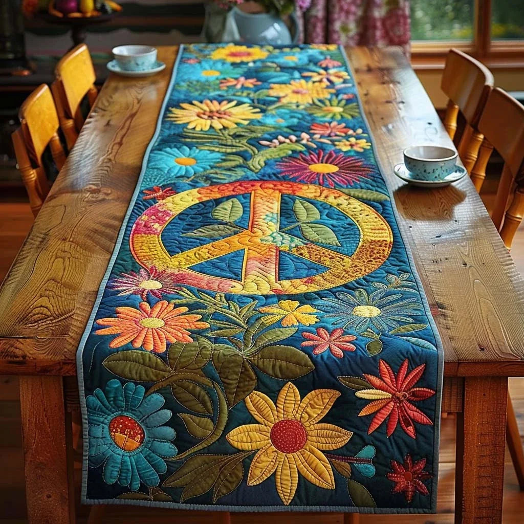 Floral Harmony Quilted Table Runner