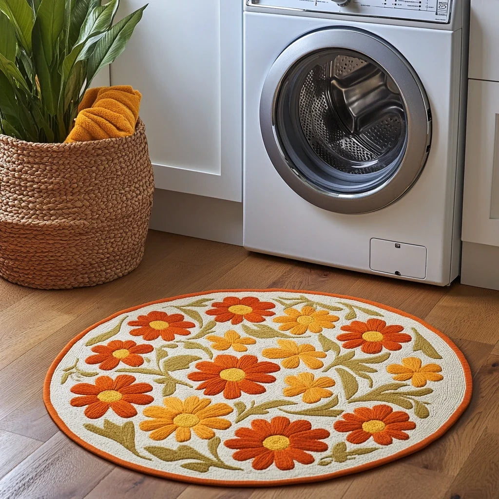 Floral Joy Quilted Round Mat
