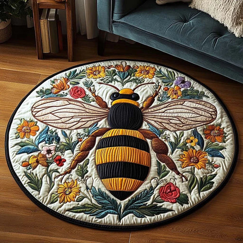Floral Majesty Quilted Round Mat