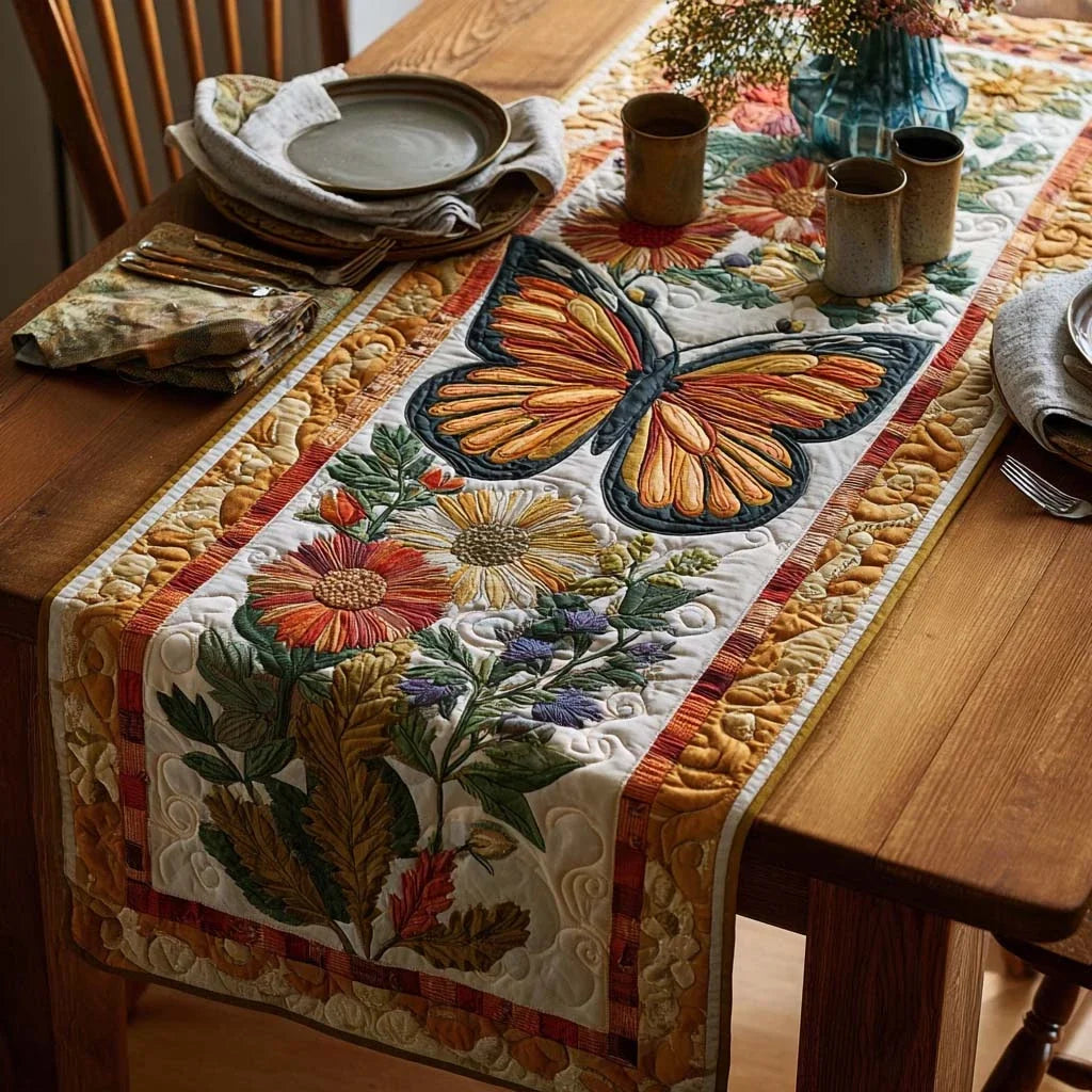 Floral Migration Quilted Table Runner