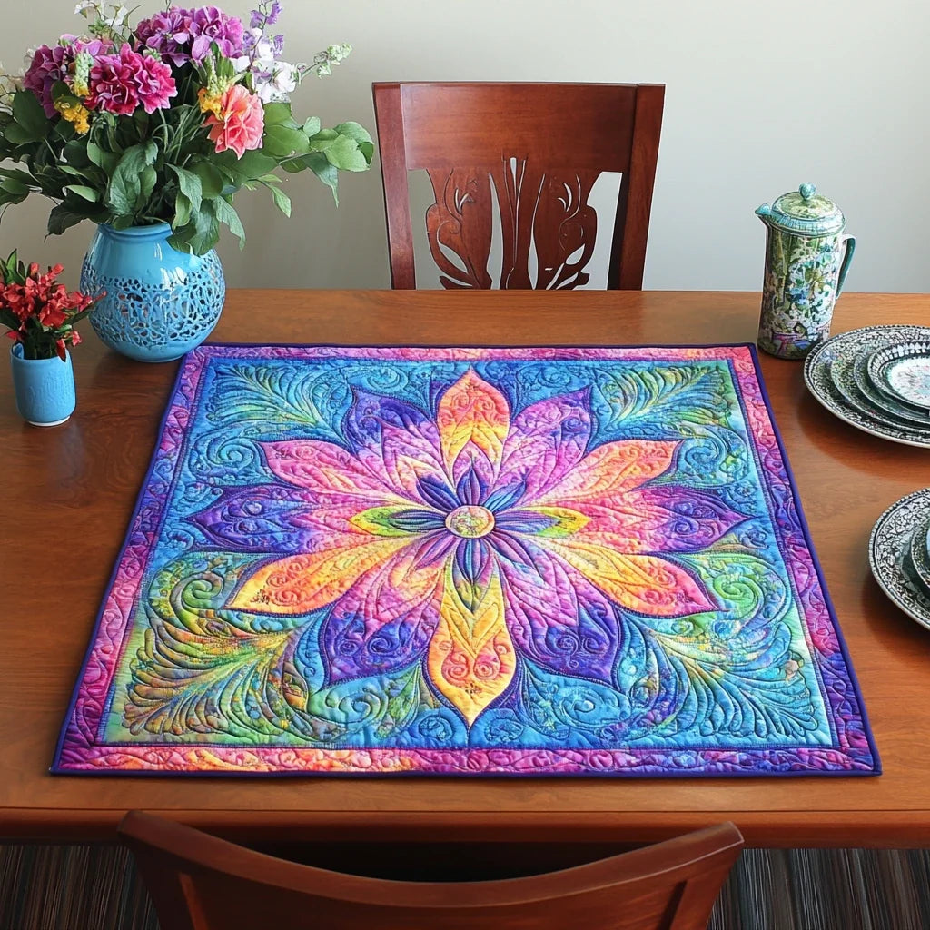 Floral Mirage Quilted Table Topper