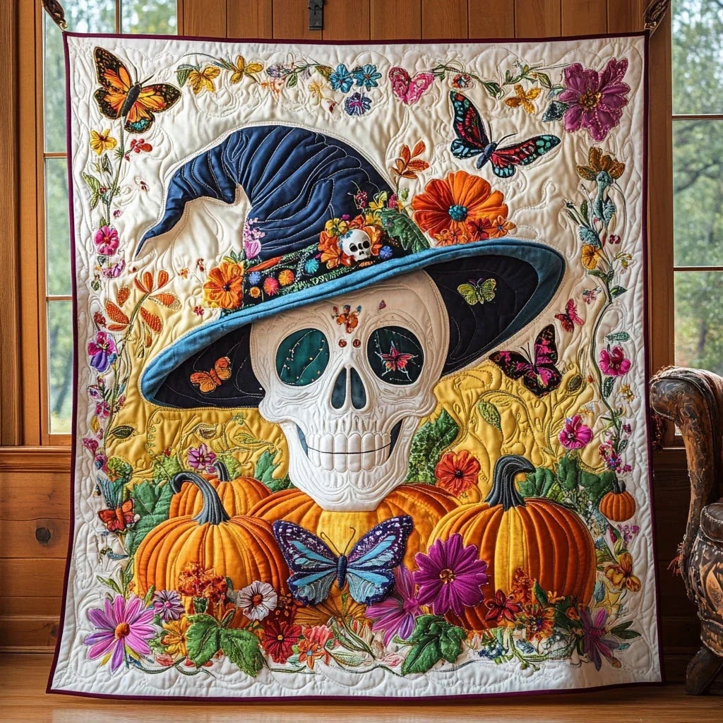 Floral Necromancy Quilt Blanket