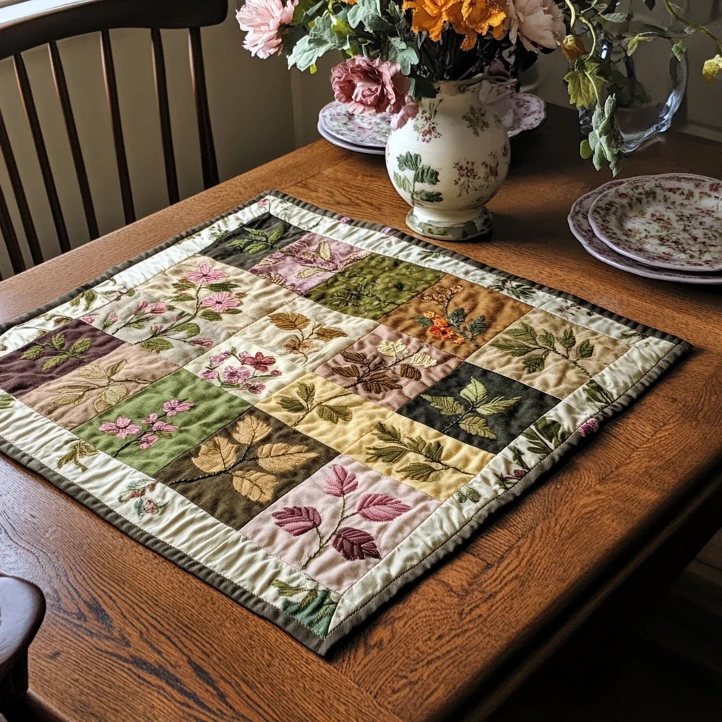 Floral Patch Quilted Table Topper