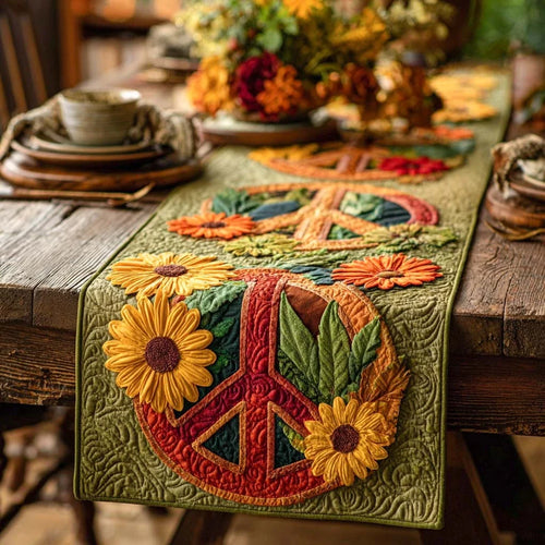 Floral Peace Quilted Table Runner