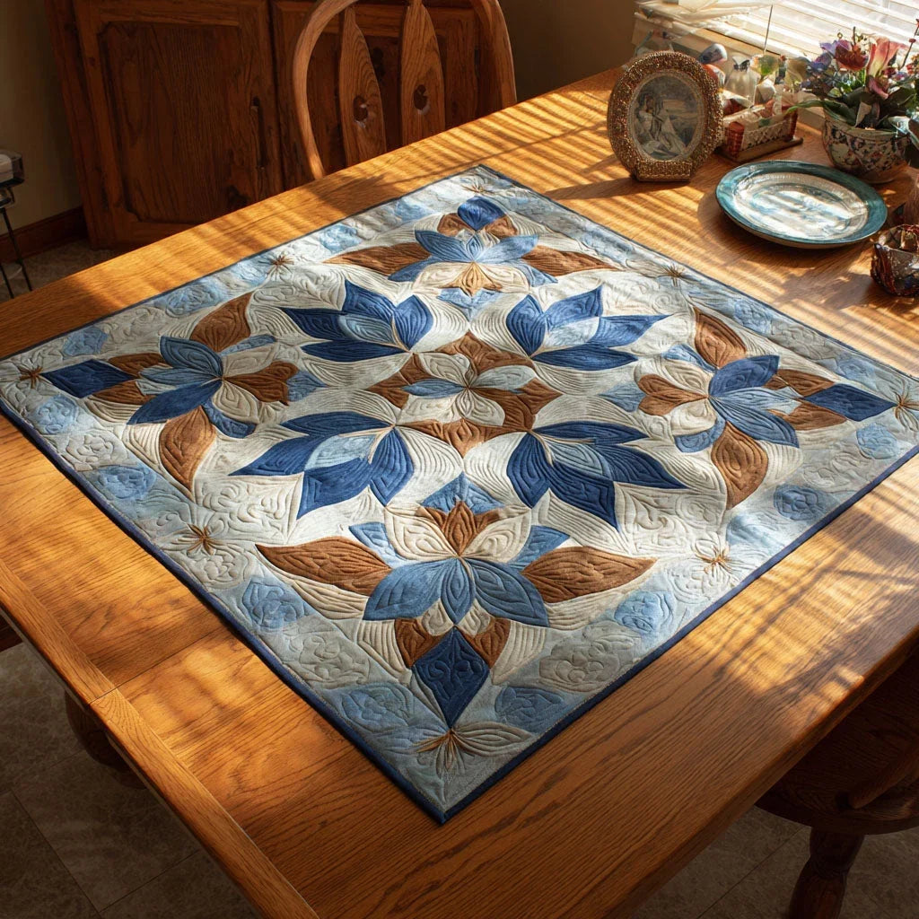 Floral Rhapsody Quilted Table Topper