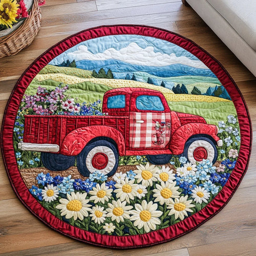 Floral Roadster Quilted Round Mat