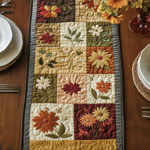 Floral Tranquility Quilted Table Runner