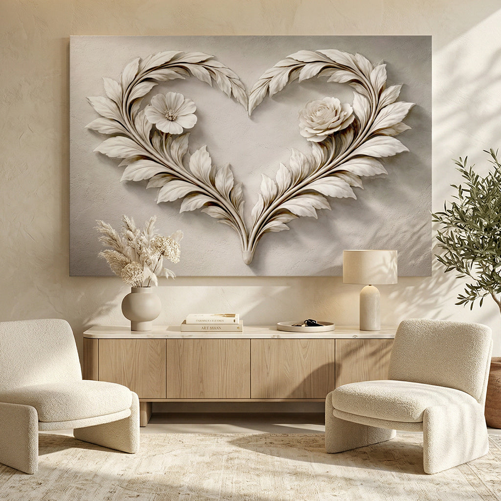Elegant Romantic Leaf Heart