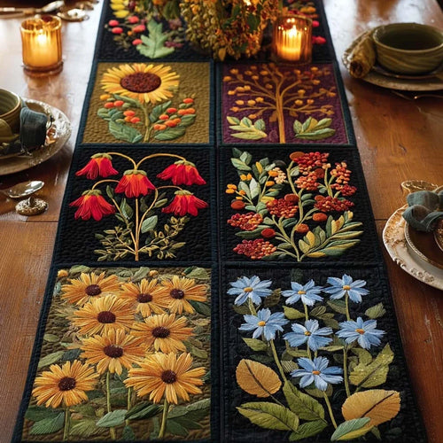 Flower Glow Quilted Table Runner