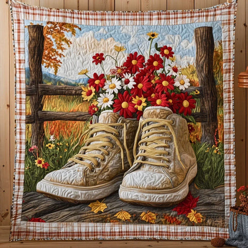 Flower Shoes Quilt Blanket