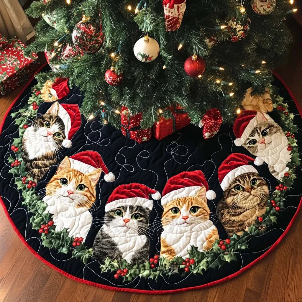 Fluffy Christmas Christmas Quilted Tree Skirt