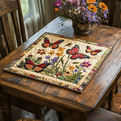 Flutter Bloom Quilted Table Topper