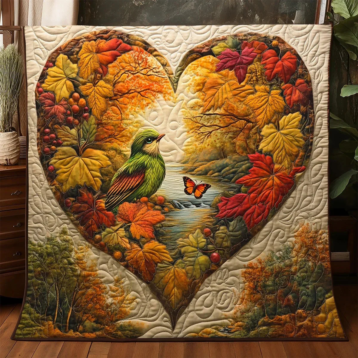 Fluttering Through Fall Quilt Blanket