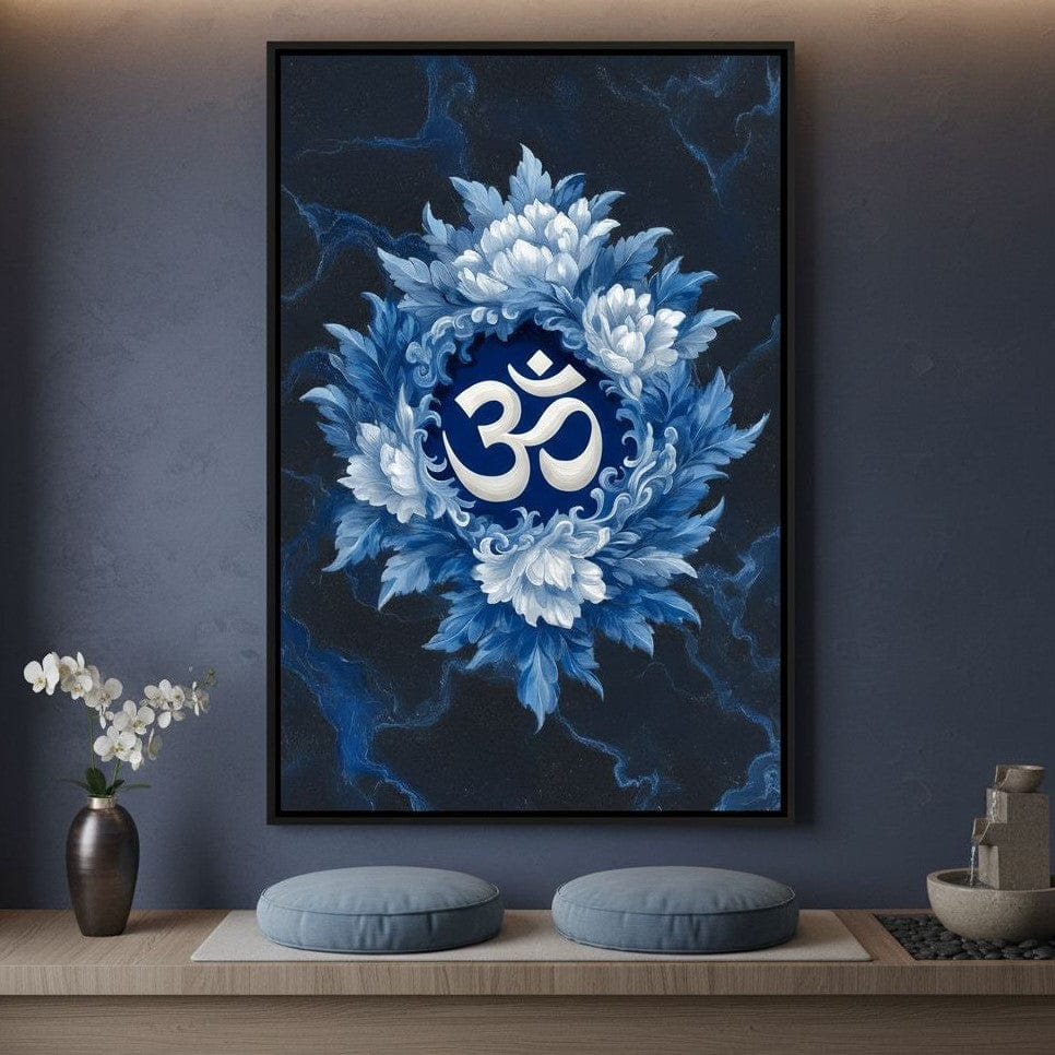 Om Lotus Blossom Meditation Mark Canvas Wall Art