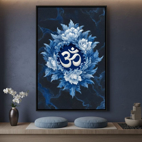 Om Lotus Blossom Meditation Mark Canvas Wall Art