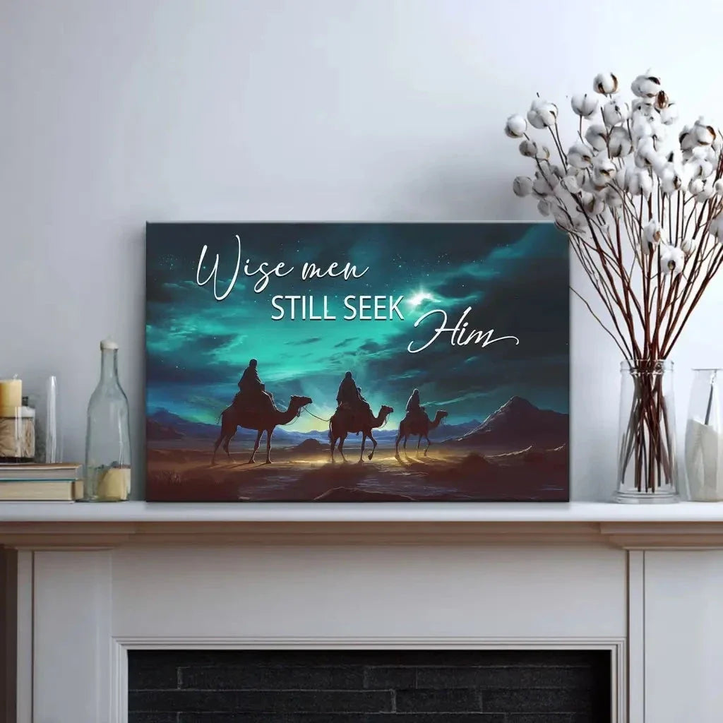 wise men still seek him christmas wall art canvas (Landscape)