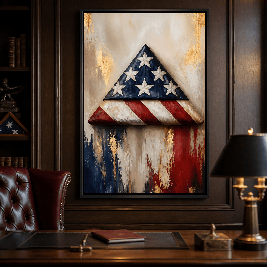 Folded Honor Beneath Gold Leaf Canvas Wall Art