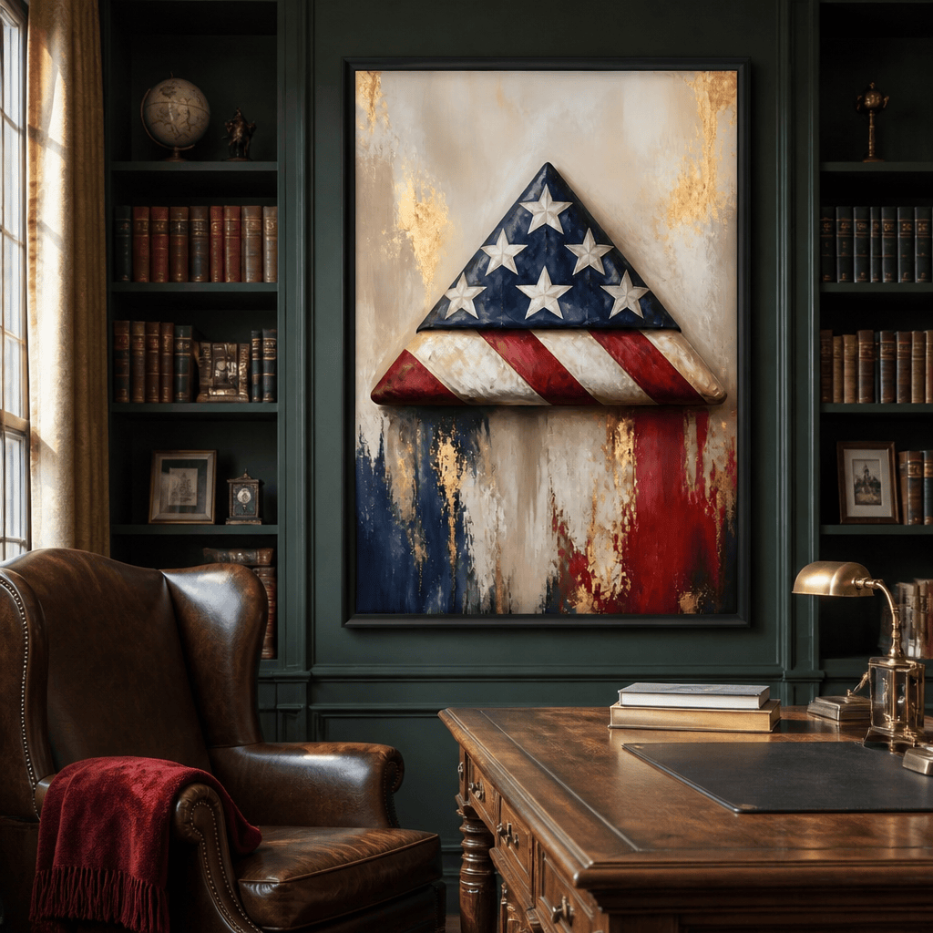 Folded Honor Beneath Gold Leaf Canvas Wall Art