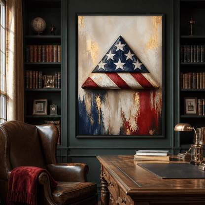 Folded Honor Beneath Gold Leaf Canvas Wall Art
