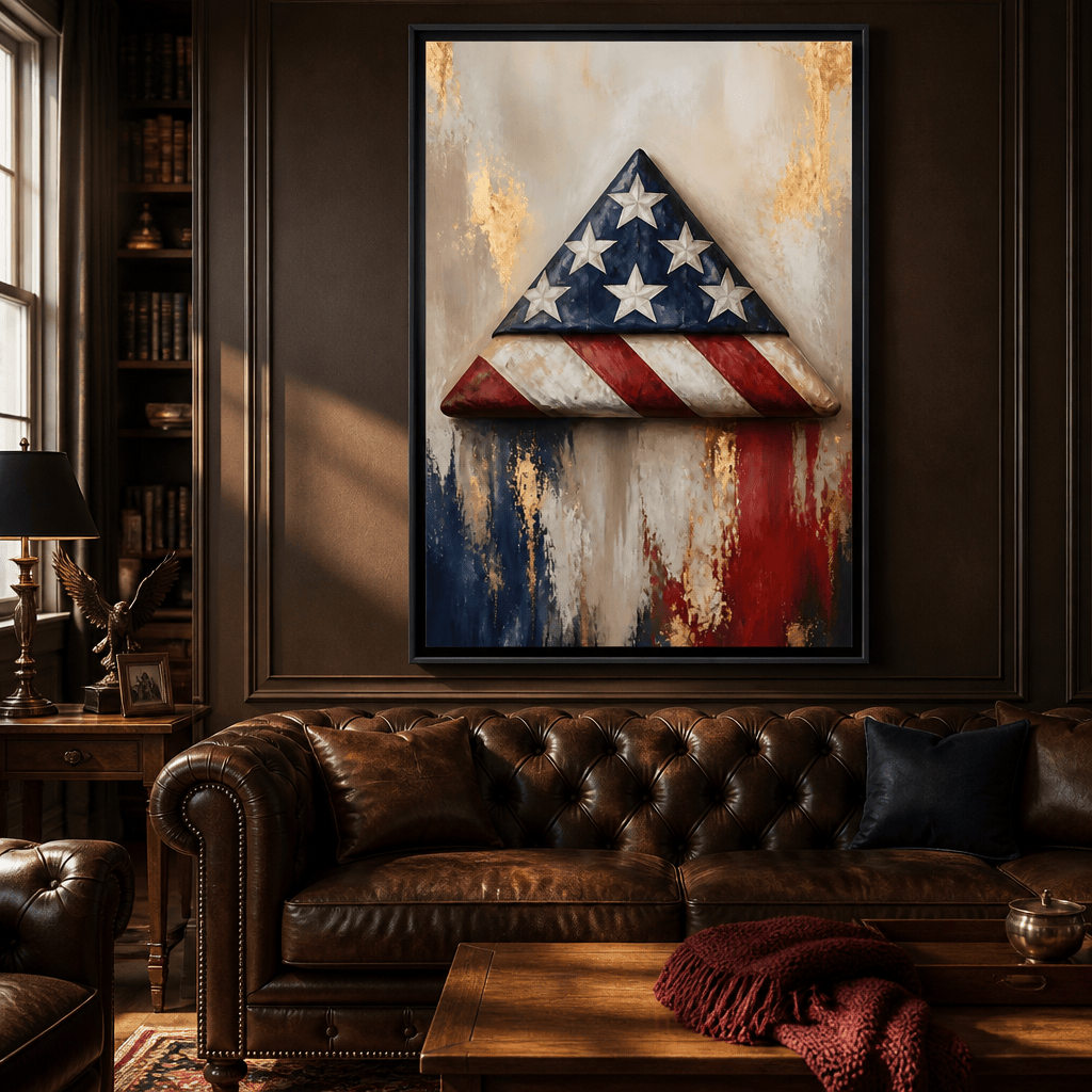 Folded Honor Beneath Gold Leaf Canvas Wall Art