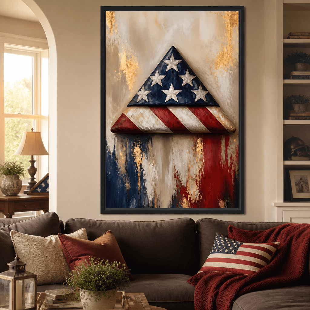 Folded Honor Beneath Gold Leaf Canvas Wall Art