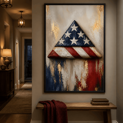 Folded Honor Beneath Gold Leaf Canvas Wall Art