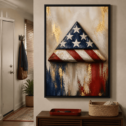 Folded Honor Beneath Gold Leaf Canvas Wall Art