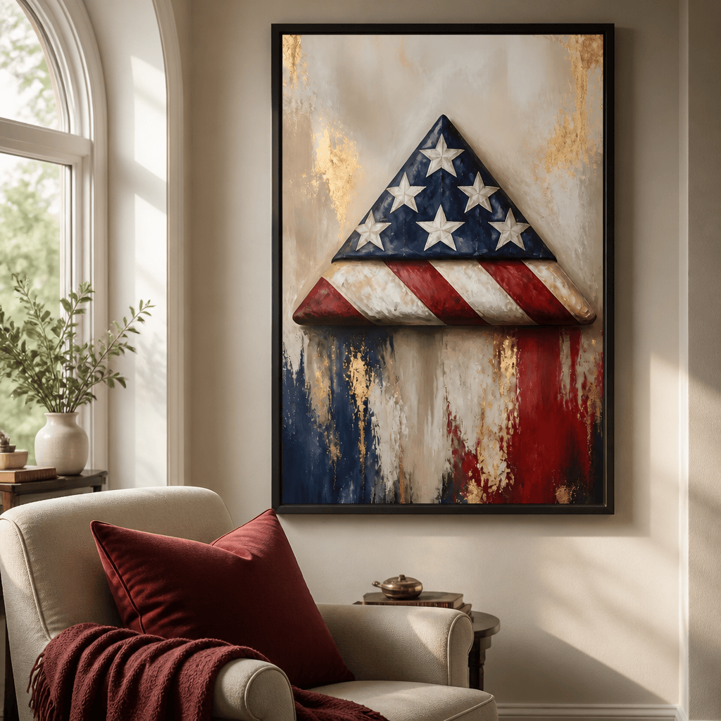 Folded Honor Beneath Gold Leaf Canvas Wall Art