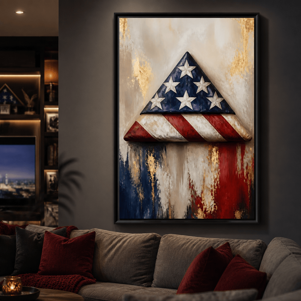 Folded Honor Beneath Gold Leaf Canvas Wall Art