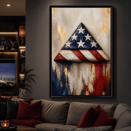 Folded Honor Beneath Gold Leaf Canvas Wall Art