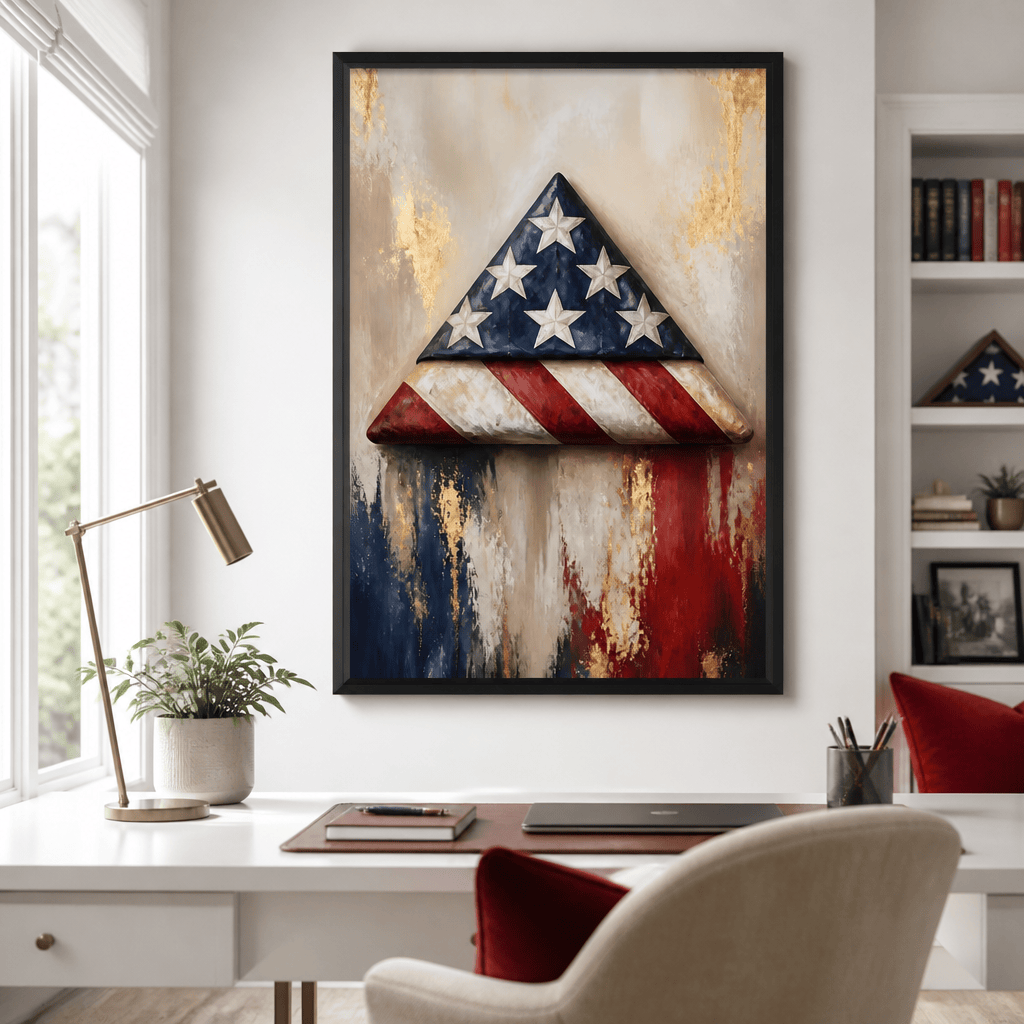 Folded Honor Beneath Gold Leaf Canvas Wall Art