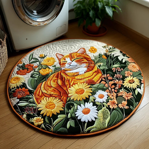 Forest Cat Quilted Round Mat