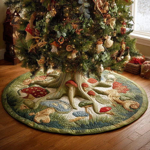 Forest Charm Trail Christmas Quilted Tree Skirt