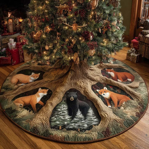 Forest Companions Christmas Quilted Tree Skirt