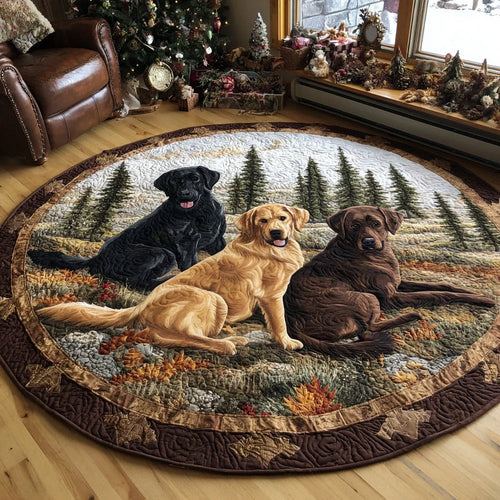 Forest Companions Quilted Round Mat